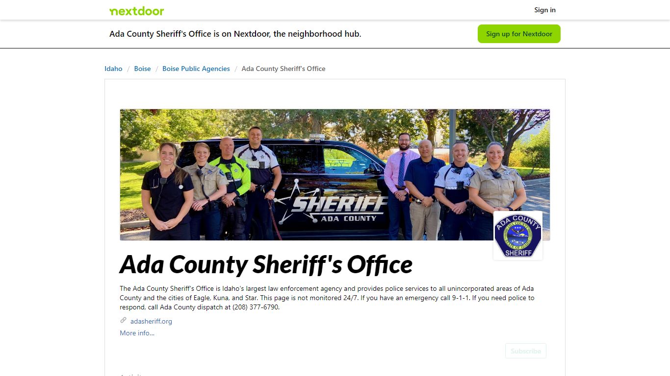 Ada County Sheriff's Office - 279 Crime and Safety updates &mdash ...